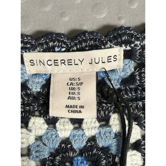 Sincerely Jules Crochet Crop Top Women Sm Boho Granny‎ Squares Cottagecore Fairy - Picture 10 of 10